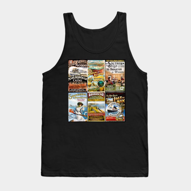 Vintage Great Britain Travel Posters Collage Tank Top by Starbase79